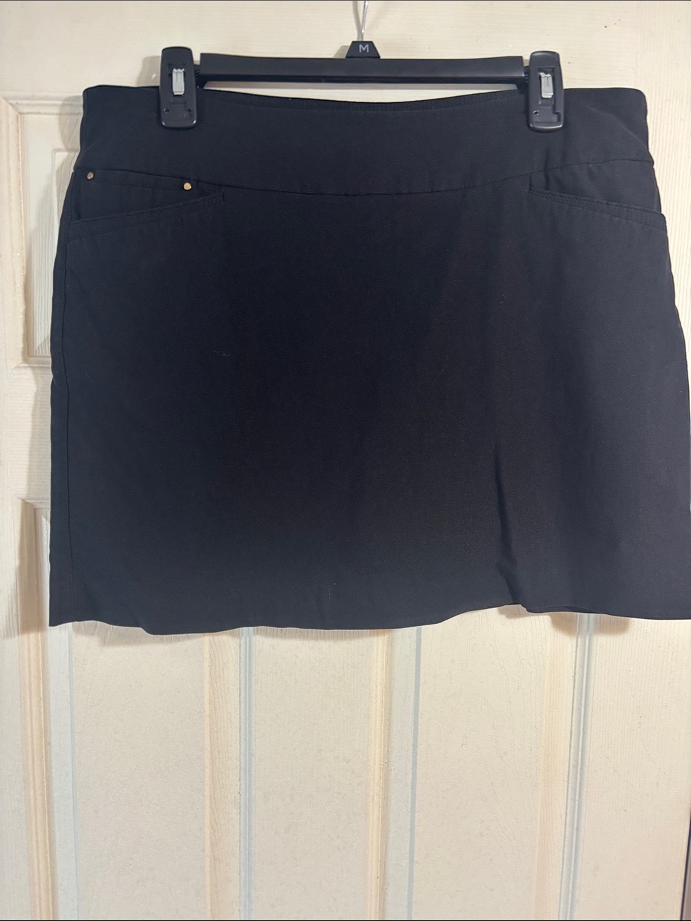 Black Mini Skirt with Front Pockets